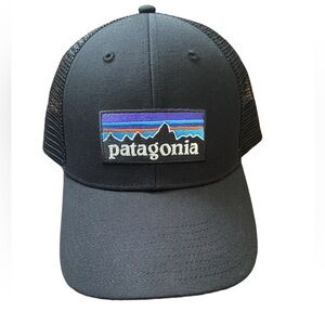 Patagonia Black Trucker Hat Logo Patch Adjustable Snapback Classic Outdoor Cap